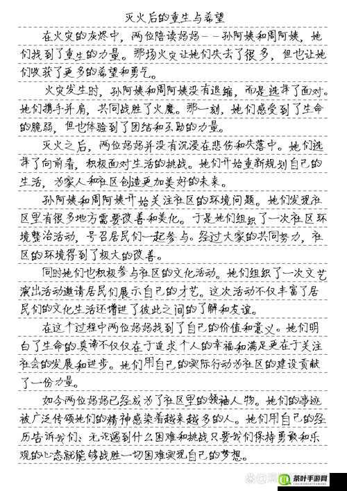 两位陪读妈妈灭火后续作文：勇敢之举背后的感人故事